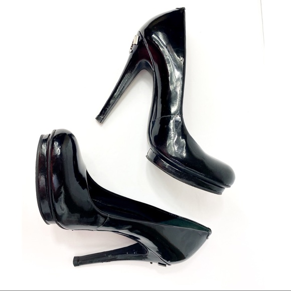 TORY BURCH black leather pumps, heels, 7.5, EUC! GREAT BUY, BEAUTIFUL! - Picture 3 of 13